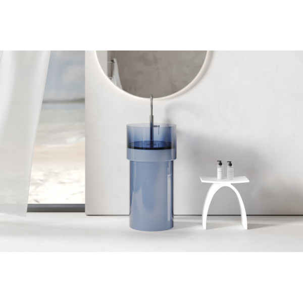 Раковина отдельностоящая Abber Kristall 45x45x90 синий (AT2701Saphir)