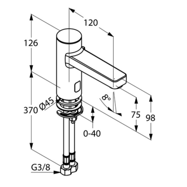 Смеситель для раковины бесконтактный Kludi Zenta E хром (3820005) Смеситель для раковины бесконтактный Kludi Zenta E хром (3820005)