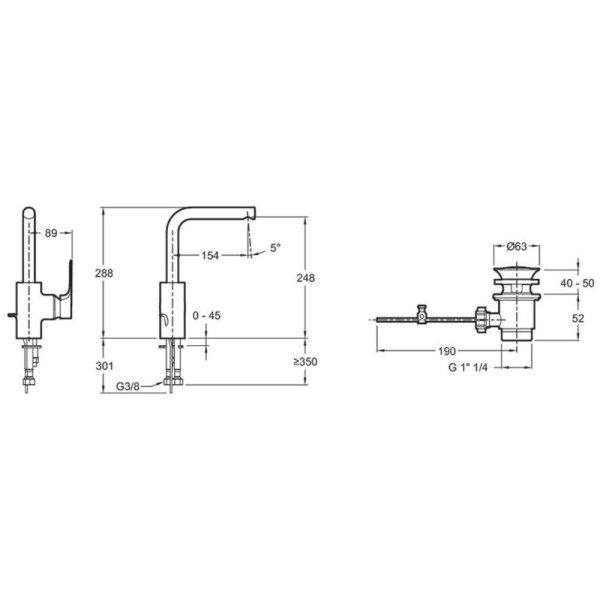 Смеситель для раковины Jacob Delafon Aleo с донным клапаном хром (E72357-CP)