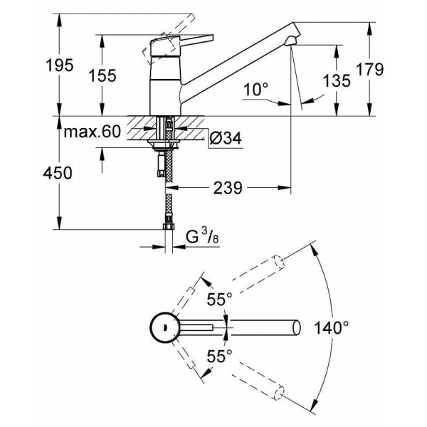 Смеситель для кухни Grohe Concetto New (32659001)