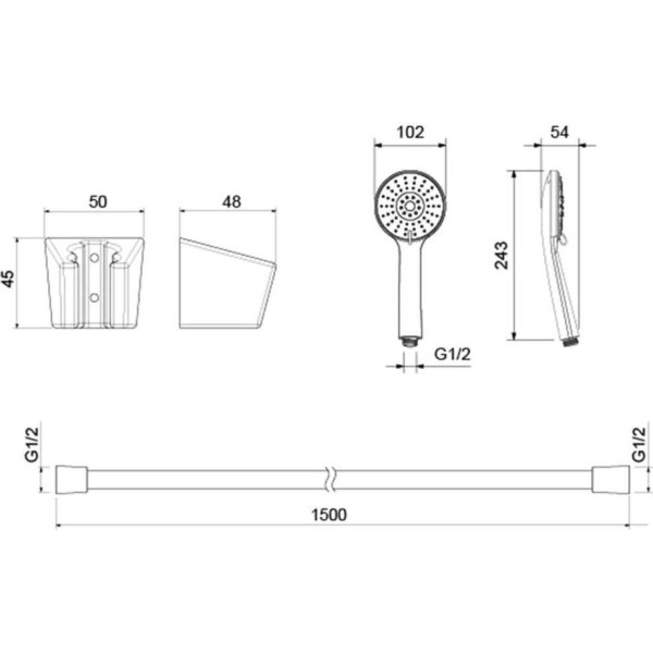 Душевой гарнитур Aquatek Бетта хром (AQ2032CR)