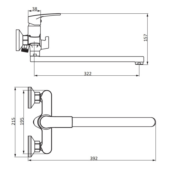 Смеситель для ванны и душа Damixa Eclipse 2.0 хром (489000000)