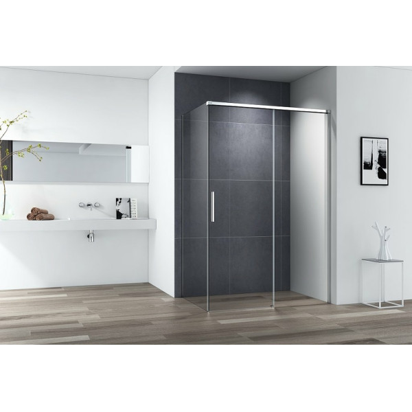 Душевой уголок Cezares Duet soft-m 130x90x195 стекло прозрачное, профиль хром (DUET SOFT-M-AH-1-130/90-C-Cr)