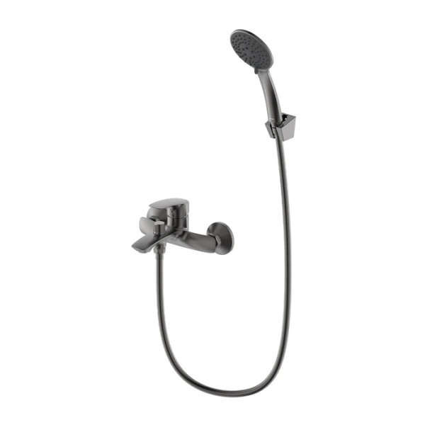 Смеситель для ванны и душа Milardo Rora с душевым гарнитуром графит (RORGM00M02)