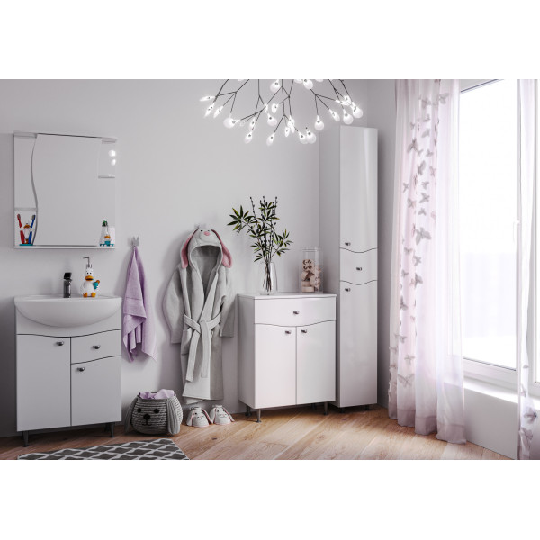 Комод 60 Волна с верхним ящиком В1 Айсберг Домино (DA1004K)