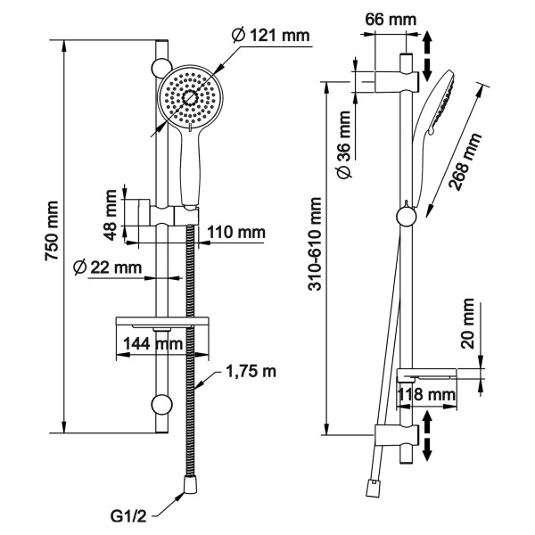 Душевой гарнитур Swedbe Calypso хром, серый (5011G1) Душевой гарнитур Swedbe Calypso хром, серый (5011G1)