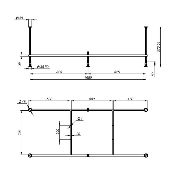 Каркас для ванны AM.PM универсальный 175x75 (W00A-175-075W-R)