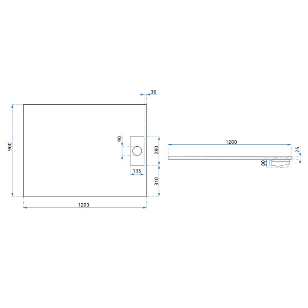 Душевой поддон REA Bazalt Black 120x90 (REA-K3306)