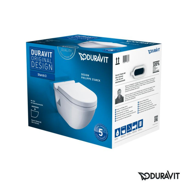 Унитаз подвесной Duravit Starck 3 360х540х355 с сиденьем soft-close (42000900A1)