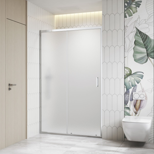 Душевая дверь RGW 120x195 стекло рифленое, профиль хром (06091312-41)