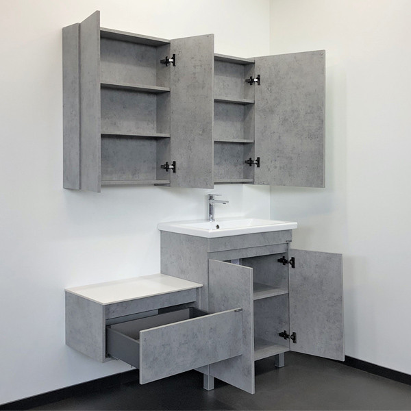 Тумба напольная Comforty Валдай 700x870x450 белый матовый с раковиной (00-00001518)