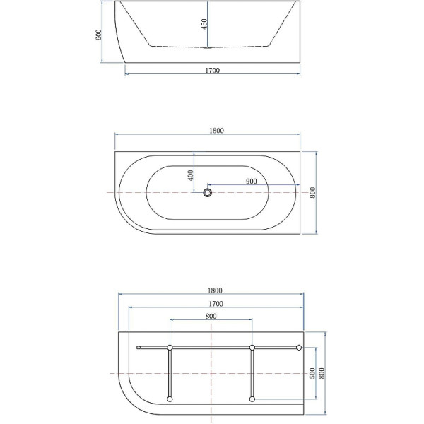Ванна акриловая Aquanet Family Elegant B 180х80 белый матовый/черный матовый Black matte слив-перелив (293079) Ванна акриловая Aquanet Family Elegant B 180х80 белый матовый/черный матовый Black matte слив-перелив (293079)