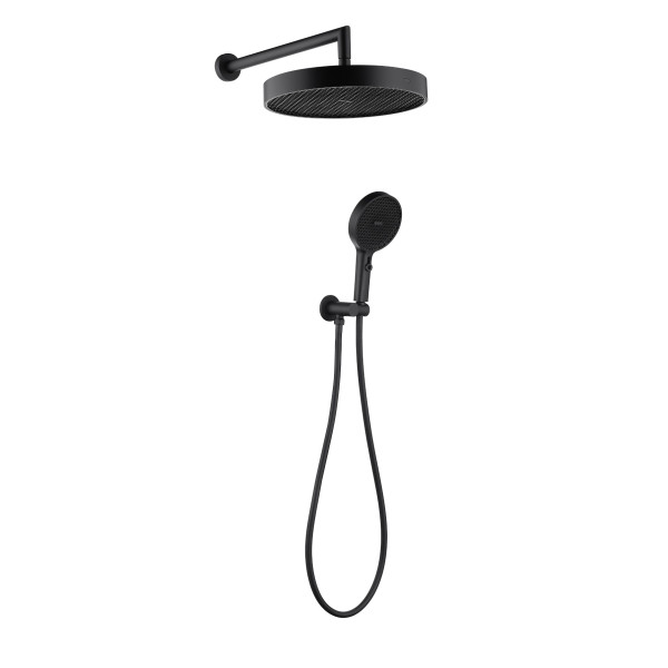 Душевой гарнитур Boheme лейка+верхняя+выпуск+шланг Cell Black (427-B)