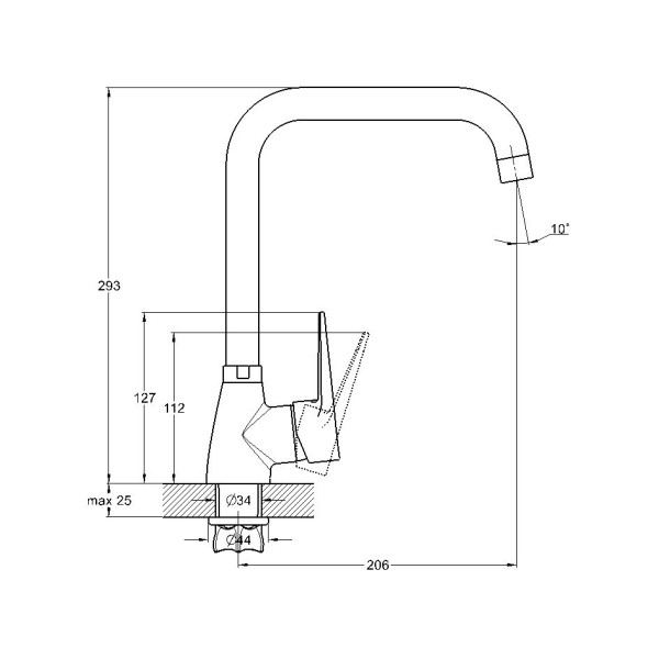 Смеситель для кухни G.lauf хром (ZOP4-A045)