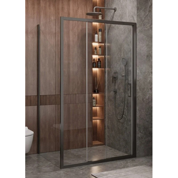 Душевой уголок Cezares Molveno 120x90x195 стекло прозрачное, профиль оружейная сталь (MOLVENO-AHF-31-120/90-C-GM-IV)