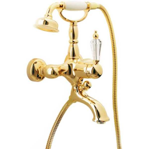 Смеситель для ванны и душа Boheme Imperiale Ripresa с душевым гарнитуром золотой (323) Смеситель для ванны и душа Boheme Imperiale Ripresa с душевым гарнитуром золотой (323)