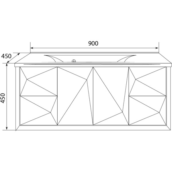 Тумба подвесная Marka One Romb 900*450*450 белая (У67847)