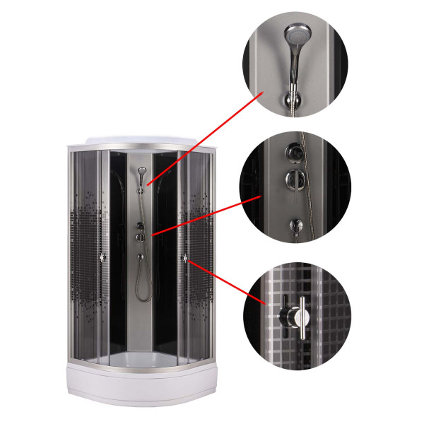 Душевая кабина Loranto 100x100x215 стекло с узором, профиль хром матовый (CS-100-13ТМ/М) Душевая кабина Loranto 100x100x215 стекло с узором, профиль хром матовый (CS-100-13ТМ/М)