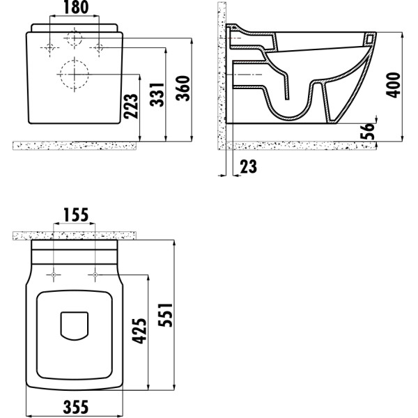 Унитаз подвесной Creavit 35,5x55,1x34,4 белый (TP324-11CB00E-0000)