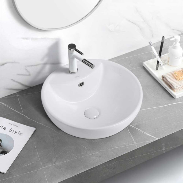 Раковина накладная ABBER Bequem 46x46 белая (AC2101)