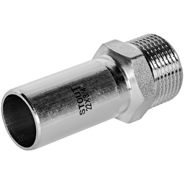 Вставка резьбовая 22х3/4"Н Stout SSS-2024 НПр-НР (нерж.ст., пресс) SSS-2024-002234 Вставка резьбовая 22х3/4"Н Stout SSS-2024 НПр-НР (нерж.ст., пресс) SSS-2024-002234