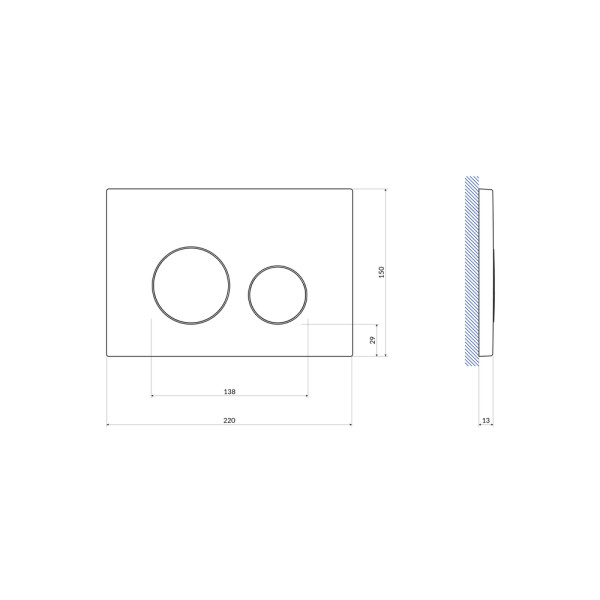 Клавиша смывная Сersanit Twins для LINK PRO/VECTOR/LINK/HI-TEC пластик черный матовый (63525)