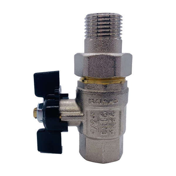 Кран шаровый со сгоном Tiemme Buran 1/2" (черная бабочка) (2450004) Кран шаровый со сгоном Tiemme Buran 1/2" (черная бабочка) (2450004)