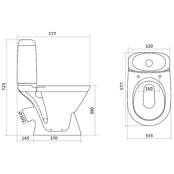 Унитаз-компакт Santek Римини арматура 2-реж., с сиденьем полипропилен белый (1WH501523)
