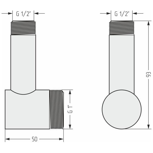Уголок Сунержа переходной 1"x1/2" Н Нудл. L-60 мм матовый белый (30-1506-0112)