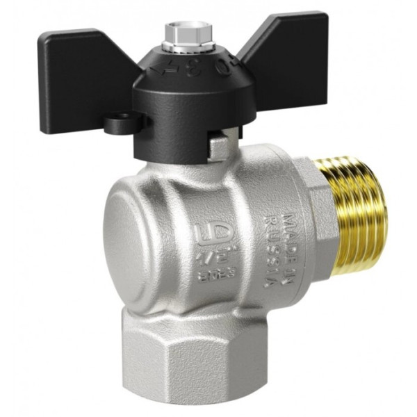 Кран угловой 3/4" ВН шаровый LD Pride (чёрная бабочка) (LD 47.202.20)