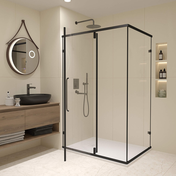 Душевой уголок RGW CL-046-B 80x120x185 стекло прозрачное, профиль черный (350904628-14)