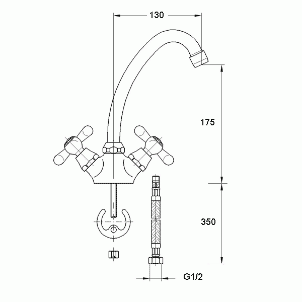 Смеситель для раковины Mofem 105 Treff 130 (140-0018-05)