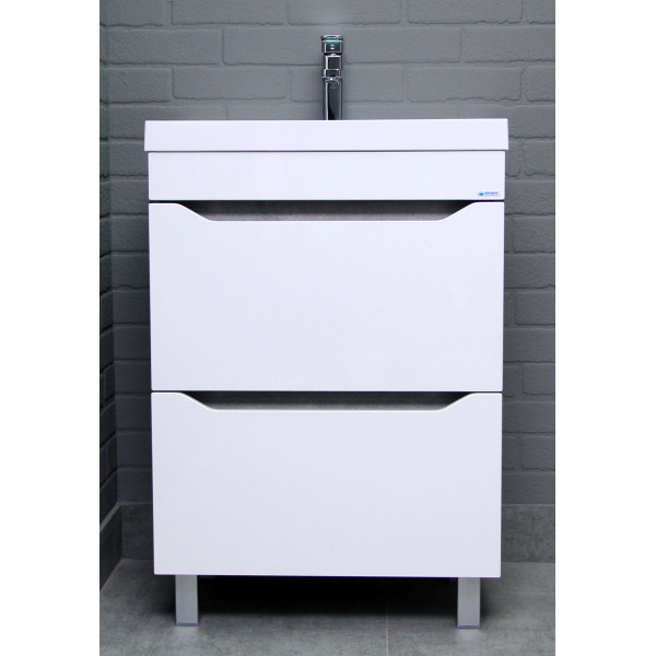 Тумба напольная Bazis 60 Ева с двумя ящиками В2 Бетон Айсберг Домино (DA5915T)