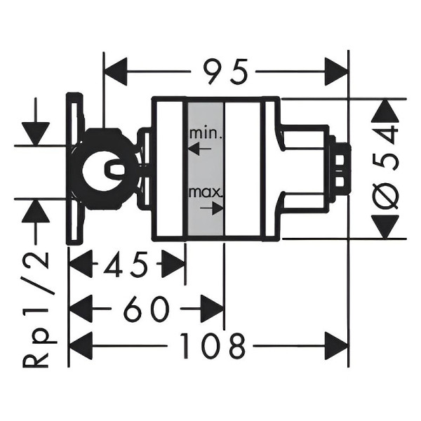 Скрытая часть смесителя гигиенического душа Hansgrohe Bidette (29235180)