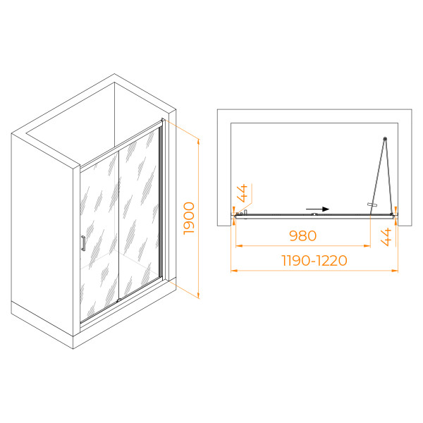 Душевая дверь RGW Passage 120x190 стекло прозрачное, профиль хром (06082112-11) Душевая дверь RGW Passage 120x190 стекло прозрачное, профиль хром (06082112-11)