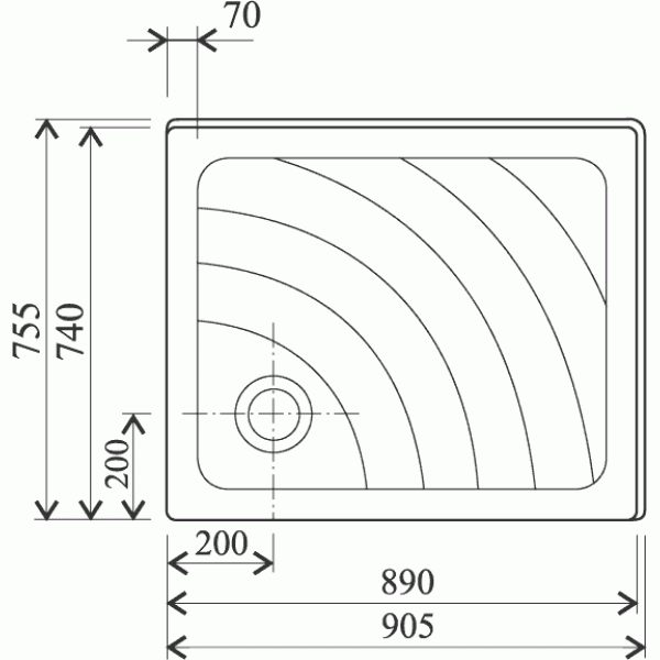 Душевой поддон Ravak Aneta PU 75x90 белый (A003701120)