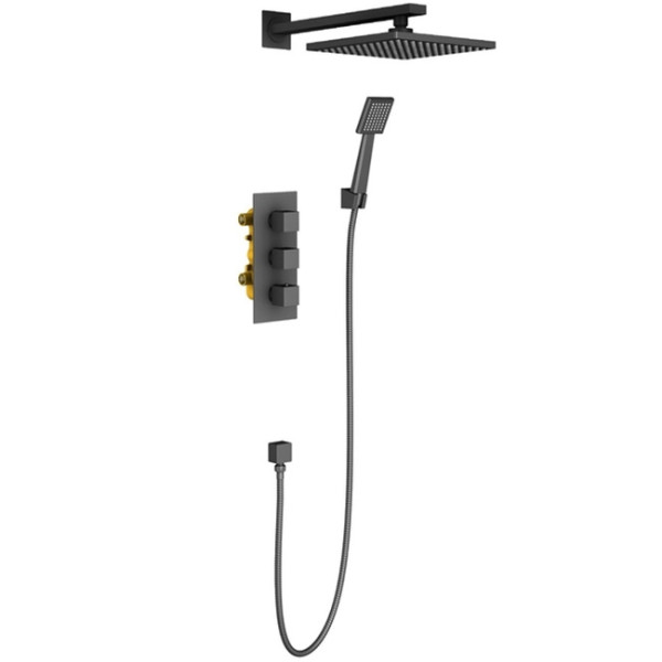 Душевая система Timo Tetra-thermo черная внешняя часть внутреняя часть (SX-0179/03SM)