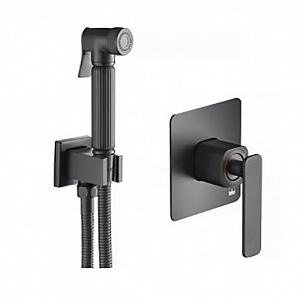 Смеситель с гигиеническим душем Timo Torne черный, встраиваемый (4389/03SM)