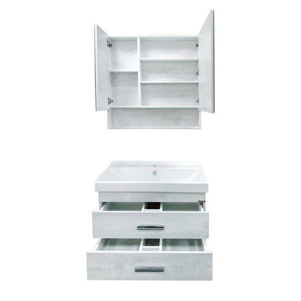 Тумба подвесная Comforty Неаполь 800x530x450 белый глянцевый с раковиной (00-00001513)