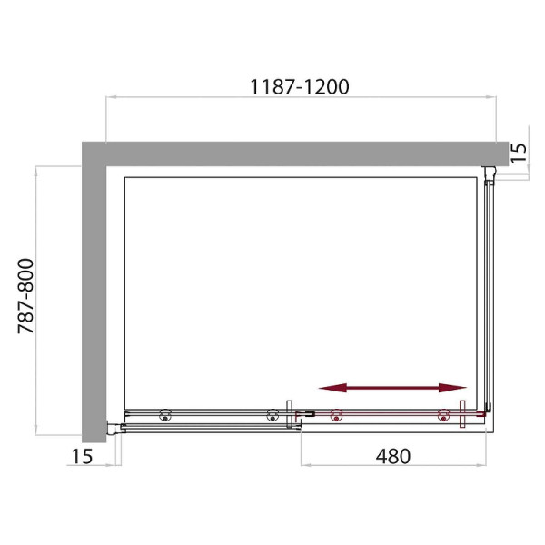 Душевой уголок BelBagno Uno 120x80x185 стекло прозрачное, профиль хром (UNO-AH-1-120/80-C-Cr)