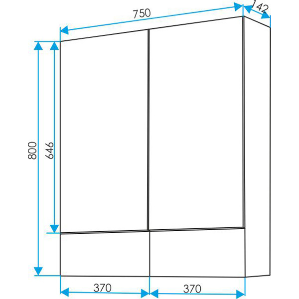 Шкафчик зеркальный 1Marka Соната 750*141*800 белый (У29559)