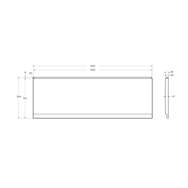 Экран фронтальный Cezares Eco 165x59,5x белый (ECO-165-SCR-W37)