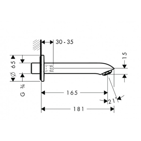 Излив для ванны Hansgrohe Metris 181 мм (31494000) Излив для ванны Hansgrohe Metris 181 мм (31494000)