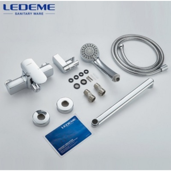 Смеситель для ванны и душа Ledeme с душевым гарнитуром (L2254)