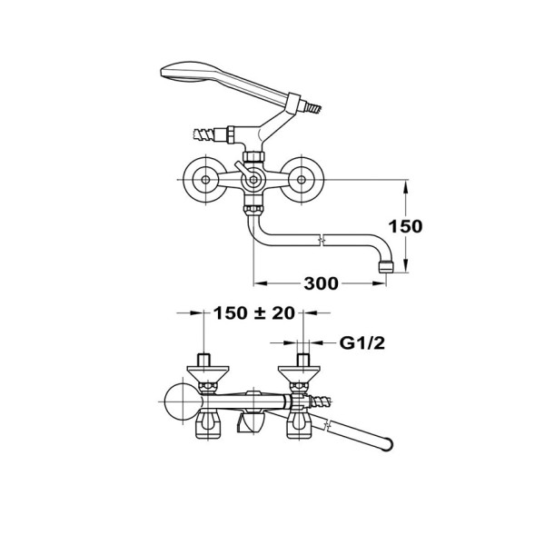 Смеситель для ванны и душа Mofem Evrosztar Nova 604 Е с лейкой Basic (145-0070-01) Смеситель для ванны и душа Mofem Evrosztar Nova 604 Е с лейкой Basic (145-0070-01)