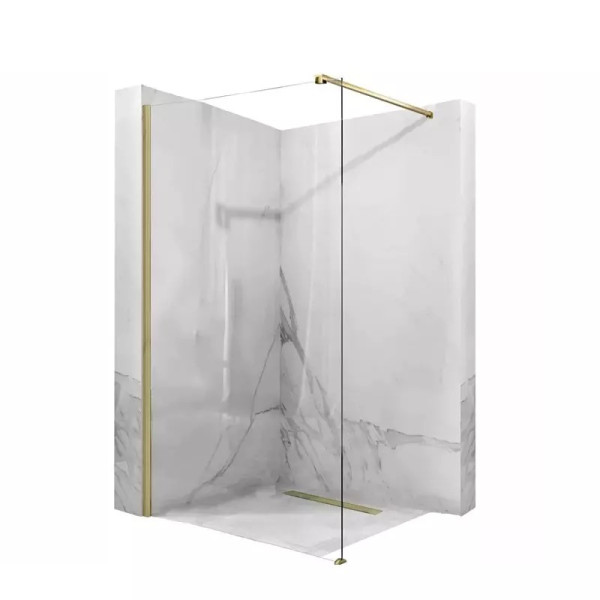 Душевое ограждение Rea Aero 90x195 стекло прозрачное, профиль золото матовое (REA-K470) Душевое ограждение Rea Aero 90x195 стекло прозрачное, профиль золото матовое (REA-K470)