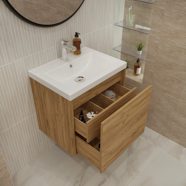 Тумба подвесная 1Marka Миябе 590x447x552 дуб вотан (Ц0000038243)