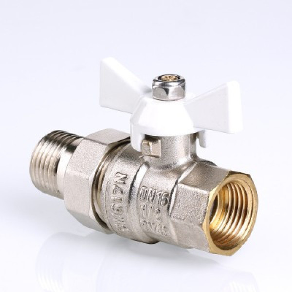 Кран 3/4" шаровый со сгоном Valtec Base (белая бабочка) VT.227.NW.05 Кран 3/4" шаровый со сгоном Valtec Base (белая бабочка) VT.227.NW.05