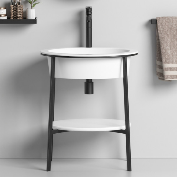 Раковина с консолью Аbber Bequem 50x50x83 белая матовая (AC2131MW)