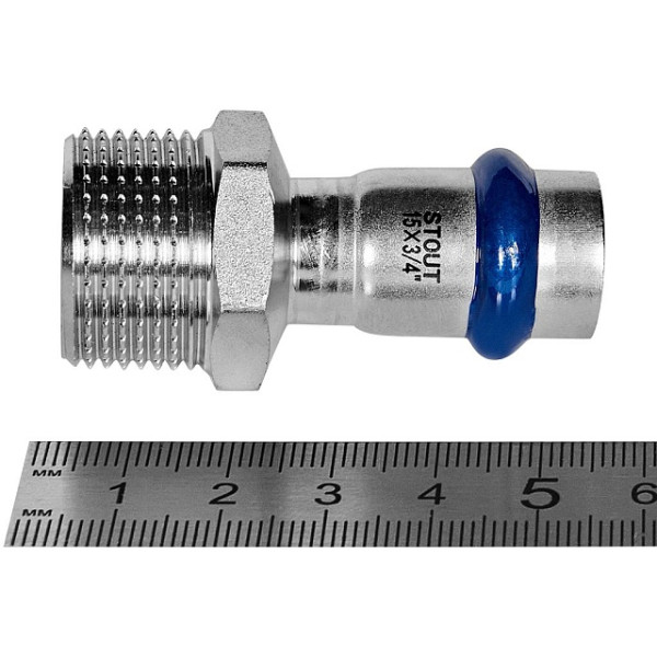 Переход 15х3/4"Н Stout SSS-2021 ВПр-НР (нерж.ст., пресс) SSS-2021-001534 Переход 15х3/4"Н Stout SSS-2021 ВПр-НР (нерж.ст., пресс) SSS-2021-001534